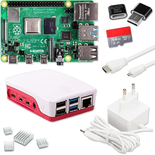 Raspberry Pi 4 Model B Kit de démarrage pour ordinateur de bureau Blanc 16 Go