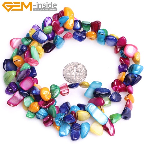 Dyed Fresh Color Genuine Shell Freeform Chips Beads For Jewelry Making 34"/15" - Bild 3 von 26