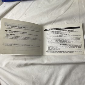 Tecmo Baseball Instruction Manual NES 1989 Original Nintendo Booklet Only