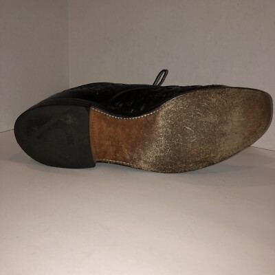 Allen Edmonds Crandon Oxford Mens 9 1/2 B Black Woven  display picture 2