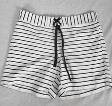 Costal Blue Men's S Striped Boardshorts Swimsuit Swim wear NWT Wh/Blk Lake Pool