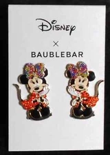 Disney Baublebar Minnie Mouse Enamel Dangle Collectable Earrings New