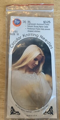 Boye Vintage 36  Size 11 Circular Knitting Needles NOS