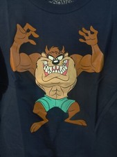 Looney Tunes Muscular Taz Boys Navy Tee Shirt