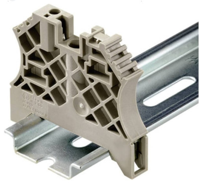 Weidmuller WEW 35/2 Terminal Block End Bracket, Dark Beige, for DIN Rail TS 35
