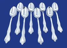 Oneida AZALEA Glossy Stainless Flatware -- Set of 8 Place Oval Soup Spoons