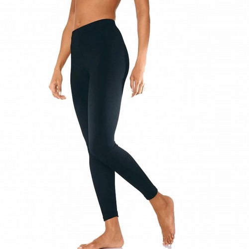 AJC Pack of 2 Leggings in Stripe Antracite & Plain Black Size 12 - Picture 3 of 6