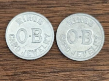2 VTG OSTBY-BARTON RING CO Tokens Coins O-B Advertising PROVIDENCE, Rhode Island