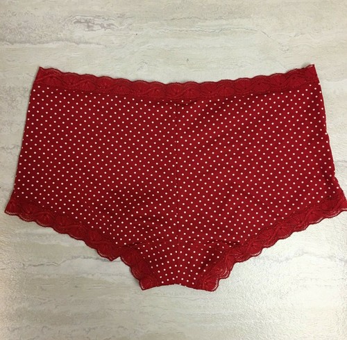 4-Pack Maidenform Women's Microfiber & Lace Boyshorts, Red/White Polka Dot, L/7 - Picture 6 of 12