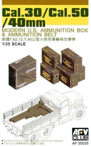 AFV Club AF35035 1:35 .30 Cal/.50 Cal/40mm Modern U.S. ammunition box and ammuni