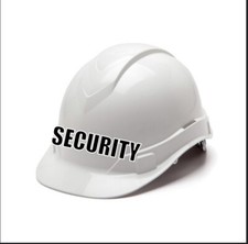 2x SECURITY Hard Hat Helmet Vinyl Decal Stickers 10 Cm Black/White