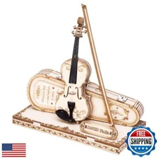 ROKR Wooden 3D Puzzles for Adults Violin, Musical Instrument Model Kit 3D Puz