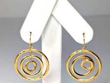 14K Gold Earrings, 1-1/8'' Diameter