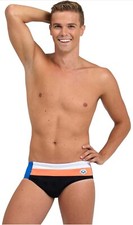 Arena Men  s Icon Panel Brief Black/white/nespola Size 28