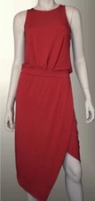 NWT Banana Republic Women's Red Sleeveless Dress Hi-Low Bottom SIZE MEDIUM. $80"