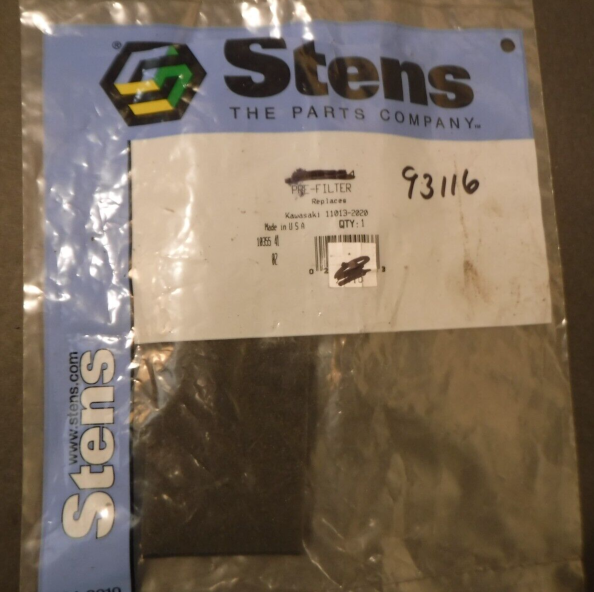 Stens 100-354 Pre-Filter Fits Kawasaki 11013-2020 New Replacement