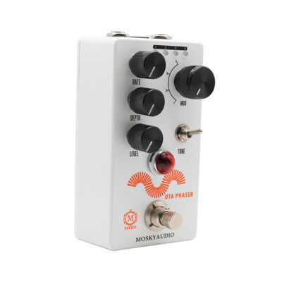 MOSKY Phaser Effect Pedal True Bypass 4 Mode Rate Depth Level Tone