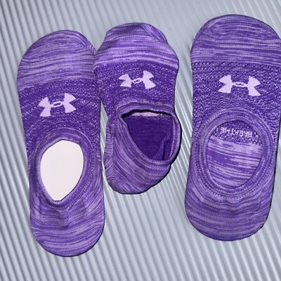 2 Paare Damen Füßlinge No Show Under Armour S 32-37 Lila