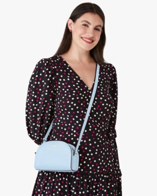 NWB Kate Spade Perry Celeste Blue Leather Dome Crossbody K8697 $279 Dust Bag F