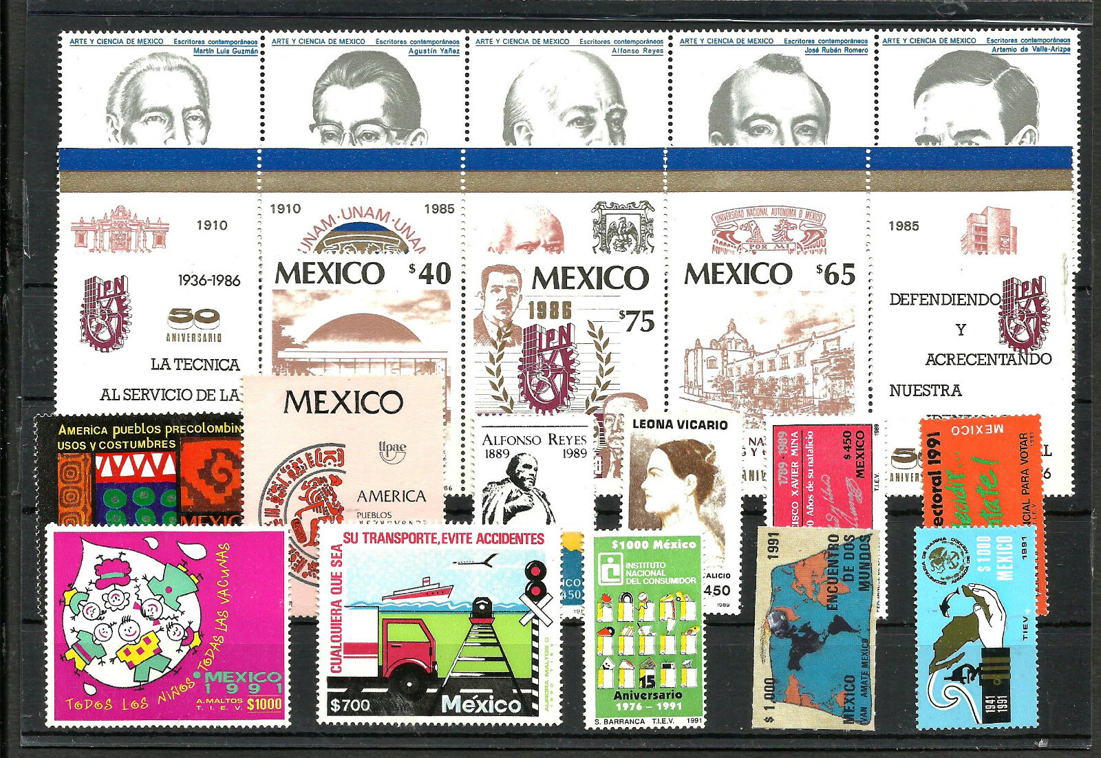 MEXICO 13 DIFFERENT COMPLETE SETS, MNH, VF