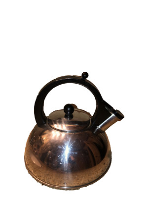 Vintage COPCO Whistling Tea Kettle Teapot Shiny Stainless Steel 