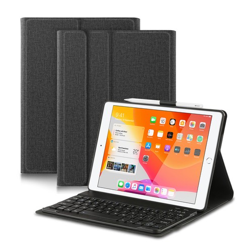 QWERTZ für iPad 7th 8th 9th Gen 10.2/Air 6 5 2 3 Tastatur Keyboard Hülle Case - Afbeelding 7 van 22