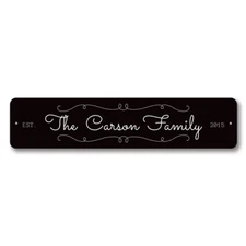 Personalized Family Name Established Date Sign Custom Wedding Aluminum