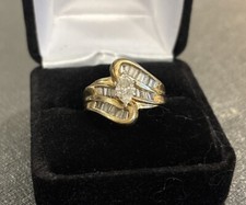 14 Karat Marquis Diamant und Baguette Ring Gr...
