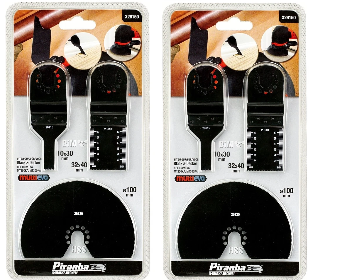 Black & Decker X26150 3 Piece Multi Tool BIM Blades X26110 X26115 