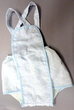 Vintage 1960s Era Blue Sunsuit w/Rubber Lined Bottom-Very Cute w/Snaps 
