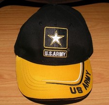 Baseball Cap US Army Strong Hat Era Rare Collectible Snapback Black w Gold Brim