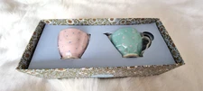 Wedgwood polka dot Turquoise And Pink Cream & Sugar Brand New in Box