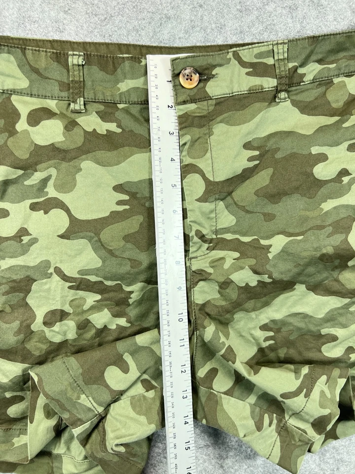 Pantalones Cortos Old Navy Para Mujer 16 Camuflaje Chino Tiro Alto Exterior Informal Damas Foto 3 de 4