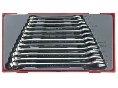 Teng Tools TT1236 12-teiliges metrisches Kombinationsschlüssel-Set 8 mm 19 mm Ring offenes Ende
