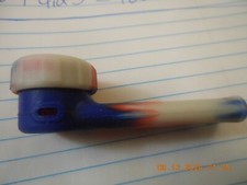 RED WHITE & BLUE SILICONE PIPE WITH LID / METAL BOWL / NEVER USED -CHEAPEST HERE