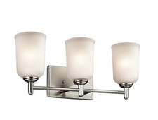 Kichler Shailene 21-in 3-Light Brushed Nickel Modern/Contemporary Vanity Light