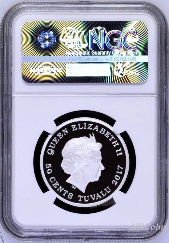 2017 P Tuvalu PROOF Silver Polar Babies Arctic Fox NGC PF70 1/2 oz Coin w/ OGP - Image 2 of 4