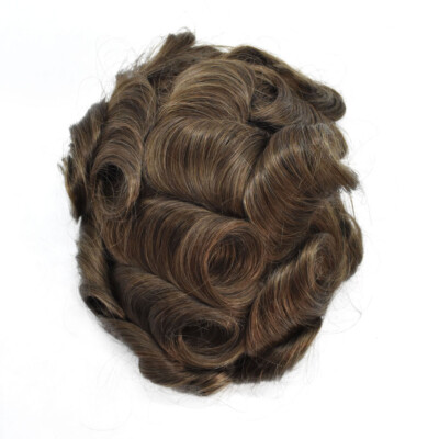 Men Replacement Hair System Full Poly Thin Skin Mens Toupee Hairpiece