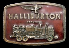 OG02134 AMAZING VINTAGE 1976 HALLIBURTON SERVICES PUMP TRUCK OILFIELD BUCKLE