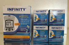 INFINITY Blood Glucose Test Strips 200 Qty PLUS METER.  Exp 08/2027.