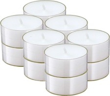 Clear White Tea Lights Candles - 4.5 Hour Long Burning Unscented Tea Light Candl
