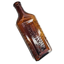 SKODA'S SARSAPARILLA 1890 Amber Medicine Bottle Belfast ME Maine Extract