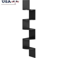 Modern Wall-Mounted 5-Tier Corner Shelf Space-Saving Easy Assembly Home Decor US