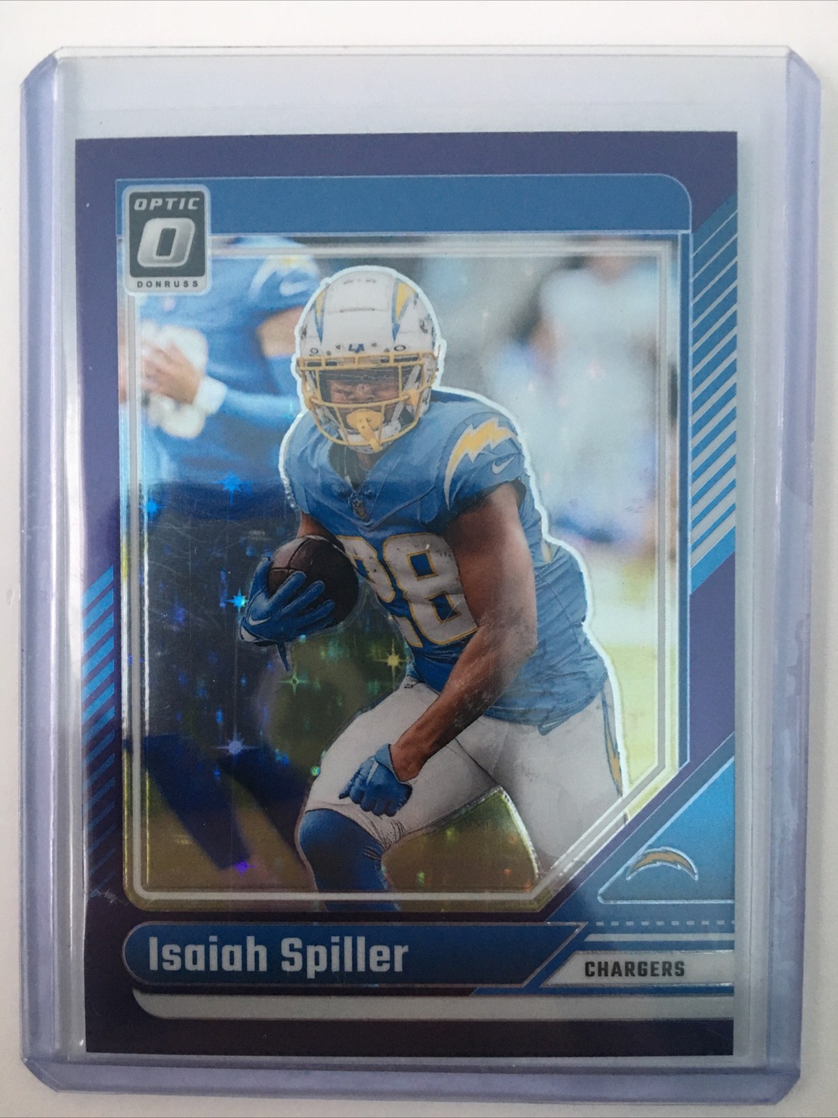 2024 Panini Donruss Optic Isaiah Spiller #d /15 Purple Stars SP Insert Raiders