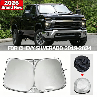 FOR Chevrolet Silverado 3500HD 19-24 Windshield Window Shade UV Heat Shield