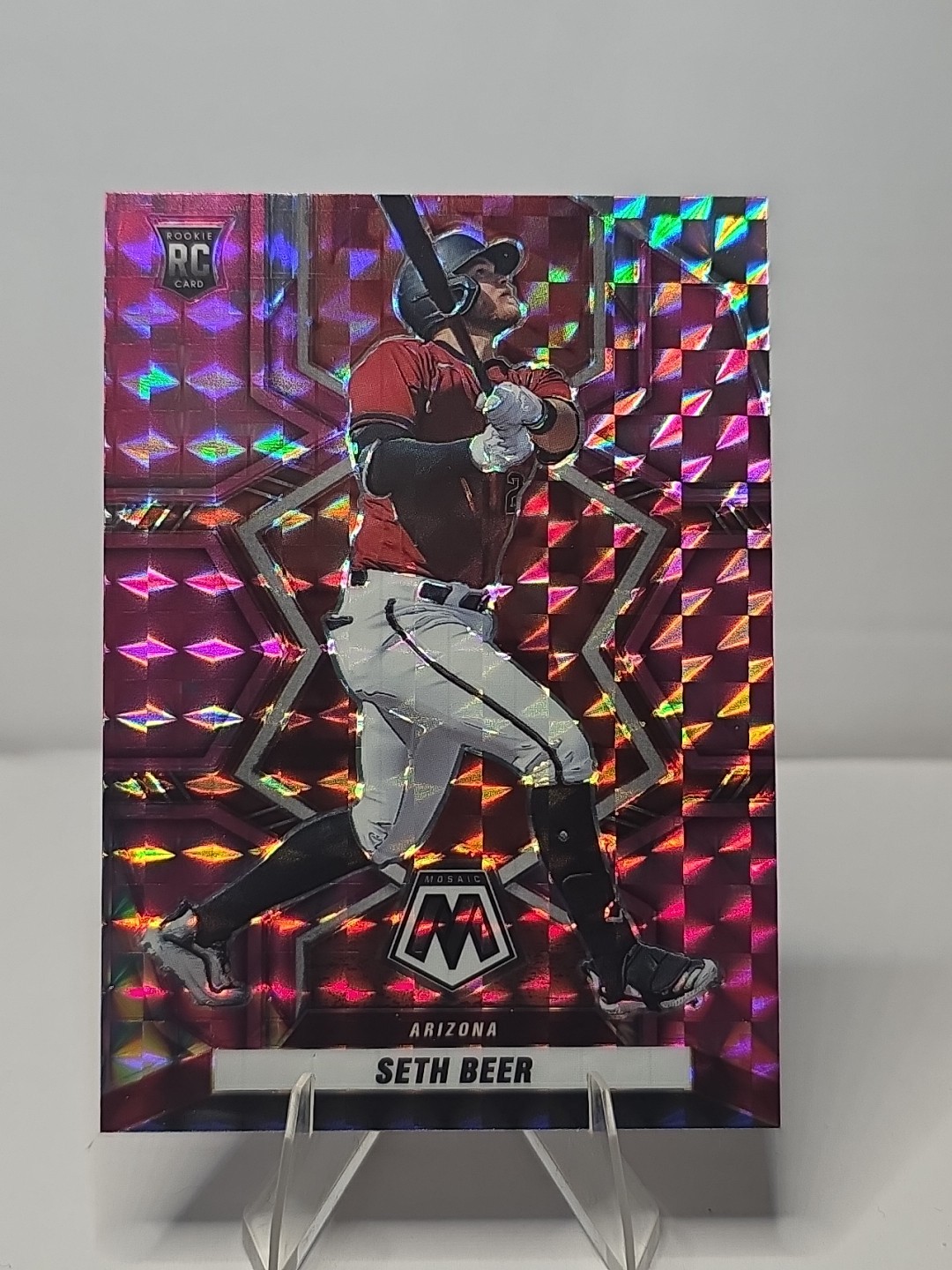 2022 Panini Mosaic - Rookies Seth Beer #201 Pink Camo Mosaic Prizm (RC)