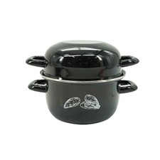 Fackelmann Marmite à Moules en Acier Émaillé Noir - Cocotte Individuelle pour...