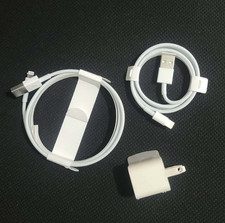 2pk / 3ft / New Genuine Original Apple iPhone 5W USB Power Adapter Wall Charger