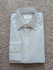 Charles Tyrwhitt Shirt 15/33 Indigo Blue Stripe Oxford Slim Fit Button Up NWT