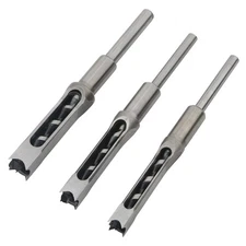 3pcs Woodworking Square Hole Drill Bits Mortising Chisel Set, Countersink Bit...